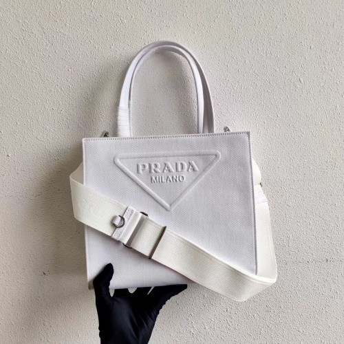 Prada Drill tote bag 1BG382 white
