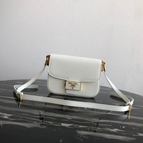 Prada Embleme Saffiano leather bag 1BD217 white