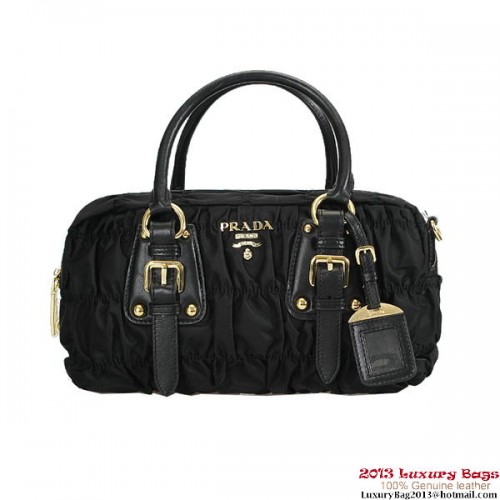 Prada Gaufre Fabric Top Handle Bag BL0800 Black