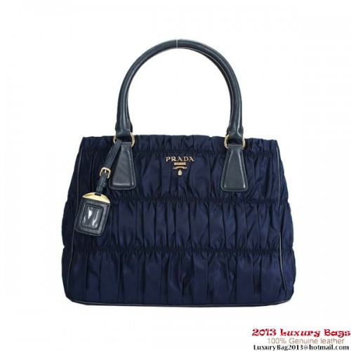 Prada Gaufre Fabric Tote Bag BN2393 Dark Blue