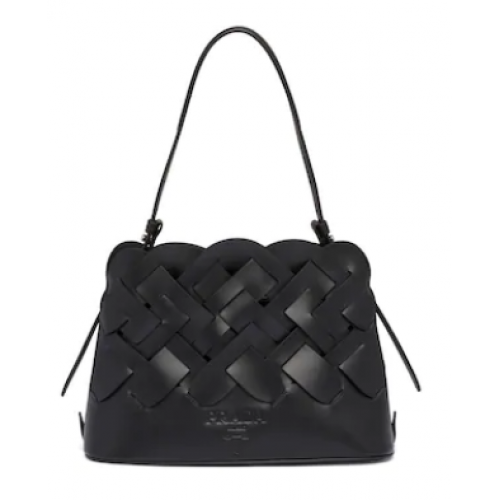 Prada Leather Prada Tress Handbag 1BA290 black