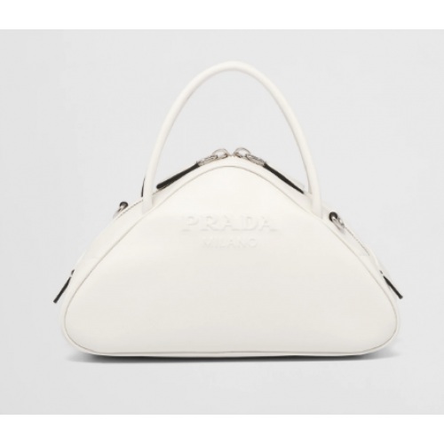 Prada Leather Triangle bag 1BB082 white