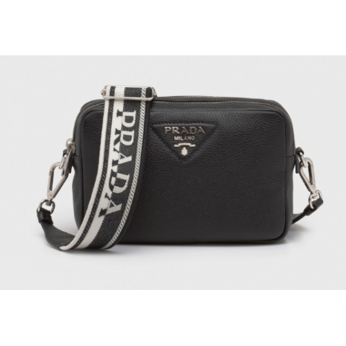 Prada Leather bag with shoulder strap 1BH082 black