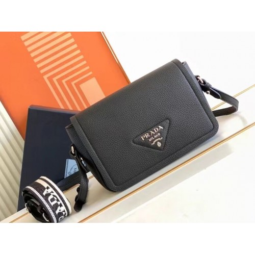 Prada Leather bag with shoulder strap 1DB443 black