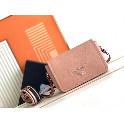 Prada Leather bag with shoulder strap 1DB443 pink