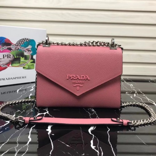 Prada Monochrome Saffiano leather bag 1BD127 pink