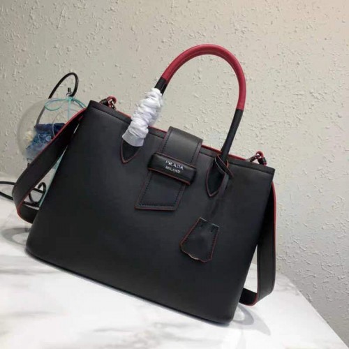 Prada Original leather Bag P13582 Black Red