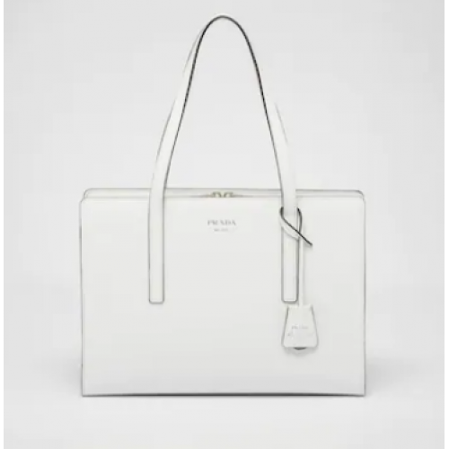 Prada Re-Edition 1995 brushed-leather medium handbag 1BA350 white