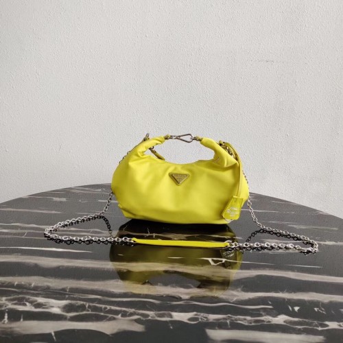 Prada Re-Edition 2005 nylon shoulder bag 1BH172 yellow