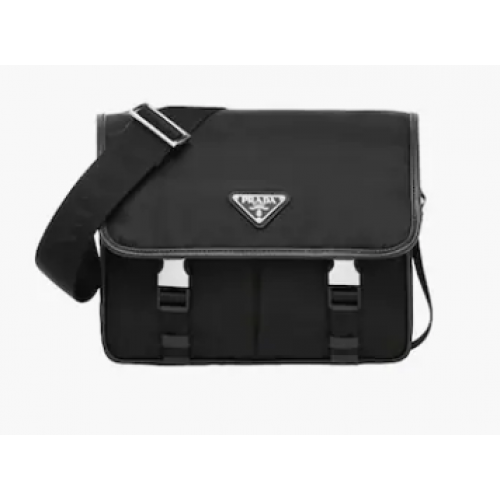 Prada Re-Nylon and Saffiano leather shoulder bag 2VD769 black