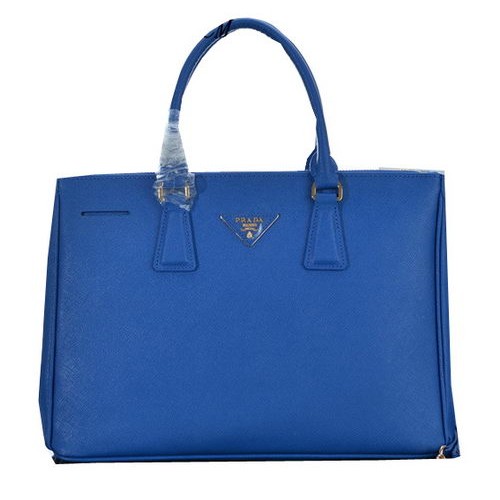 Prada Saffiano Calfskin Leather Tote Bag PBN2274 Blue