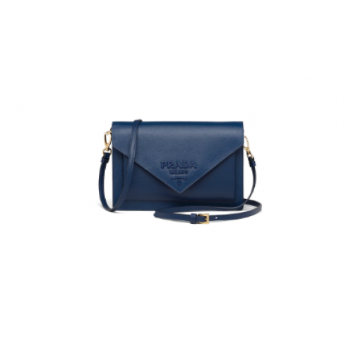 Prada Saffiano leather mini-bag 1BP020 blue