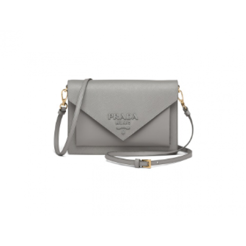 Prada Saffiano leather mini-bag 1BP020 grey