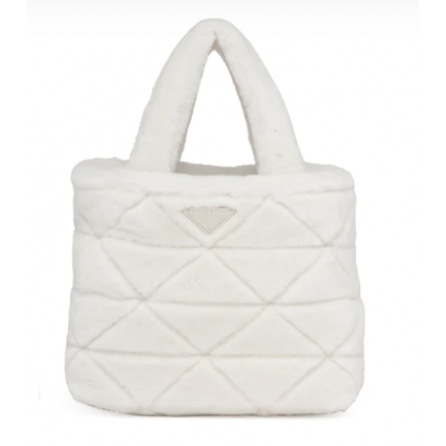 Prada Shearling tote 1BG378 white