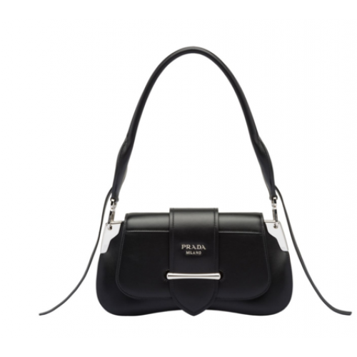 Prada Sidonie leather shoulder bag 1BD168 black