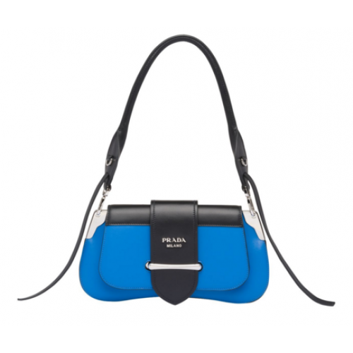 Prada Sidonie leather shoulder bag 1BD168 blue