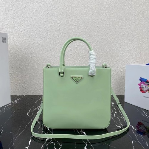 Prada brushed leather tote 1BA330 light green