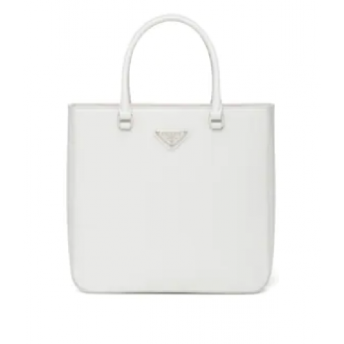 Prada brushed leather tote 1BA330 white