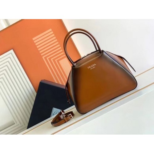 Prada leather tote bag 1BD663A caramel