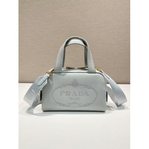 Prada leather tote bag 1DH770 light blue