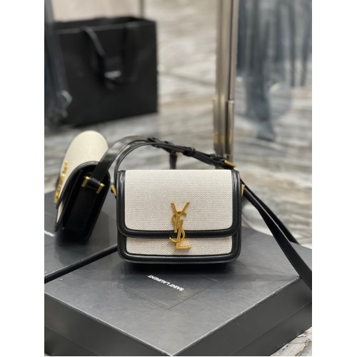 SAINT LAUREN SOLFERINO SMALL SATCHEL IN LACQUERED AYERS 634306 black