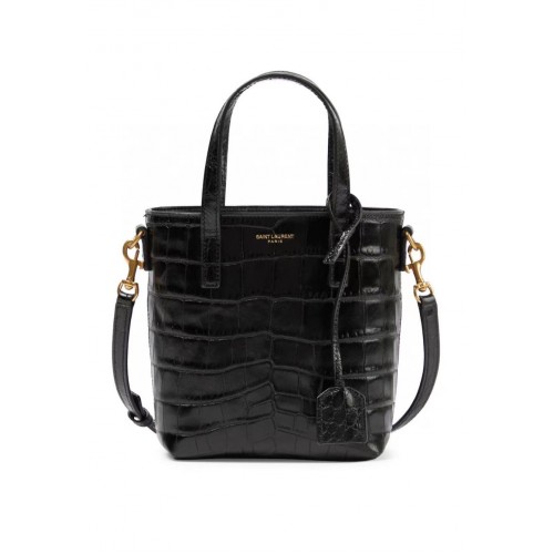 SAINT LAUREN shoulder bag IN CROCODILE-EMBOSSED LEATHER Y722366 black