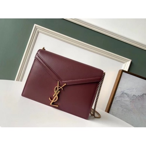 SAINT LAURENT Cassandra leather shoulder bag 532750 Burgundy