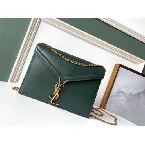 SAINT LAURENT Cassandra leather shoulder bag 532750 Dark Green