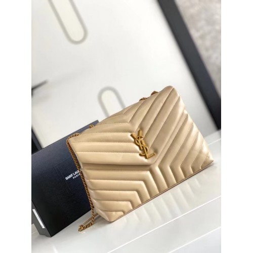 SAINT LAURENT LOULOU MEDIUM IN MATELASSE LEATHER 459749 IVORY NATURAL