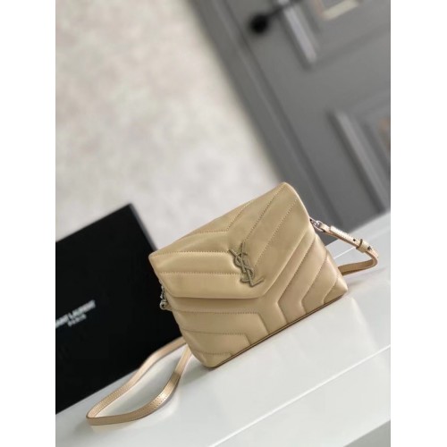 SAINT LAURENT LOULOU SMALL IN MATELASSE Y LEATHER 467072 IVORY NATURAL&Ancient silver