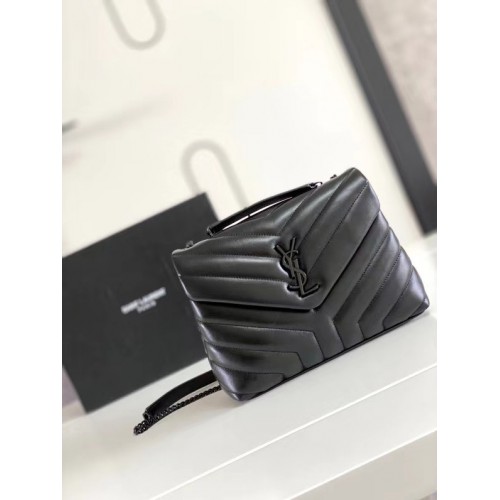 SAINT LAURENT LOULOU SMALL IN MATELASSE Y LEATHER 467072 black&OXIDIZED NICKEL HARDWARE