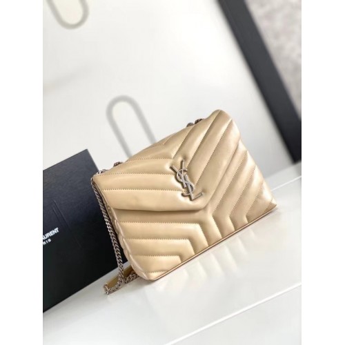 SAINT LAURENT LOULOU SMALL IN MATELASSE Y LEATHER 494699 IVORY NATURAL&Ancient silver