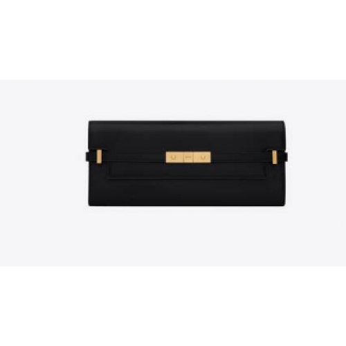 SAINT LAURENT MANHATTAN CLUTCH IN BOX SAINT LAURENT LEATHER 695949 black