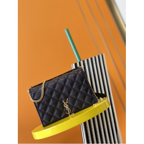 SAINT LAURENT MONOGRAM CHAIN WALLET IN LEATHER 629246 black