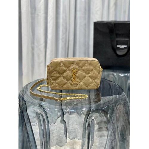 SAINT LAURENT MONOGRAM CHAIN WALLET IN LEATHER 655941 BEIGE