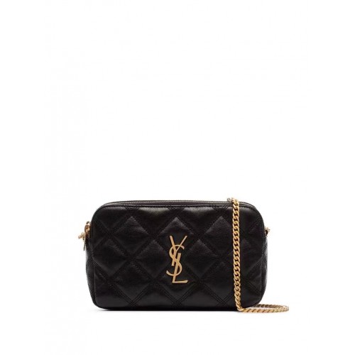 SAINT LAURENT MONOGRAM CHAIN WALLET IN LEATHER 655941 black