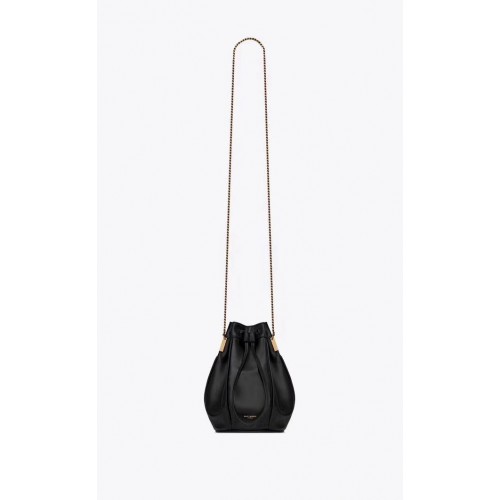 SAINT LAURENT Teddy leather bucket bag Y550168 black