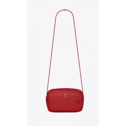 SAINT LAURENT VICTOIRE CAMERA BAG IN QUILTED LAMBSKIN 6489901 red