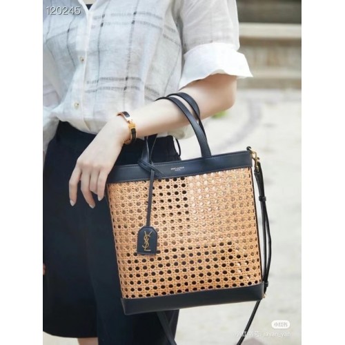 SAINT LAURENT Woven tote 655161 black