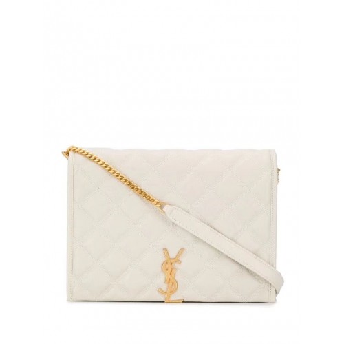 SAINT LAURENT leather shoulder bag Y579607 white