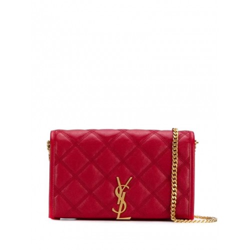 SAINT LAURENT leather shoulder bag Y585031 red