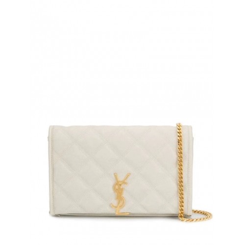 SAINT LAURENT leather shoulder bag Y585031 white