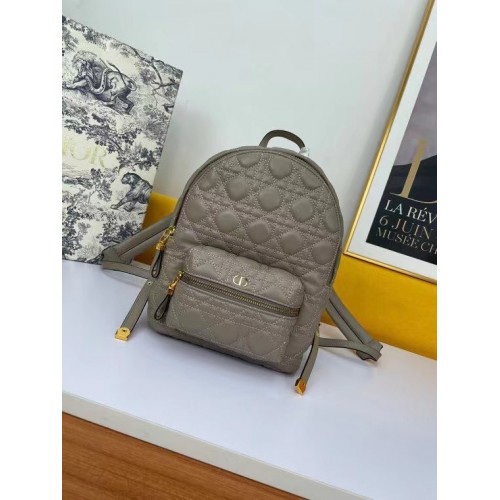 SMALL DIOR BACKPACK Cannage Lambskin M9222U Taupe
