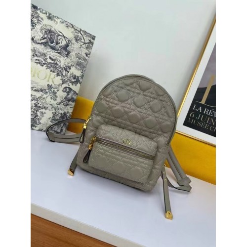 SMALL DIOR BACKPACK Cannage Lambskin M9222U light grey