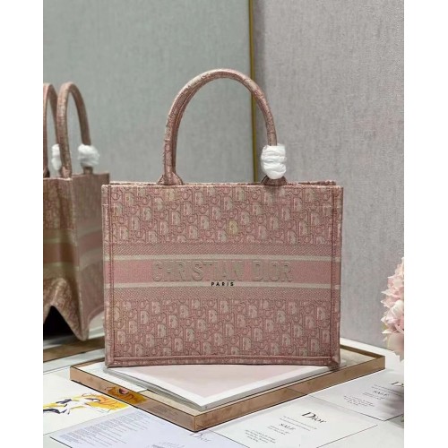 SMALL DIOR BOOK TOTE Embroidery C1287-3 pink