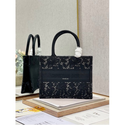 SMALL DIOR BOOK TOTE Embroidery M1265ZRGO black