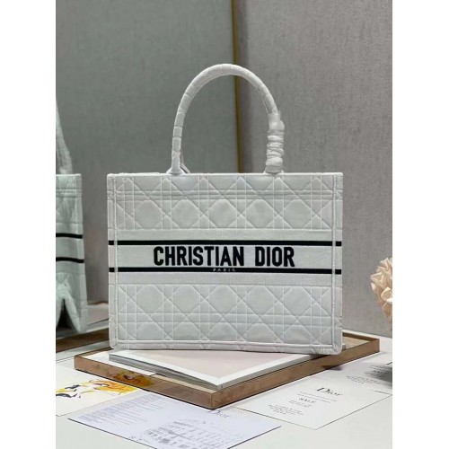 SMALL DIOR BOOK TOTE Velvet C1287-1 white
