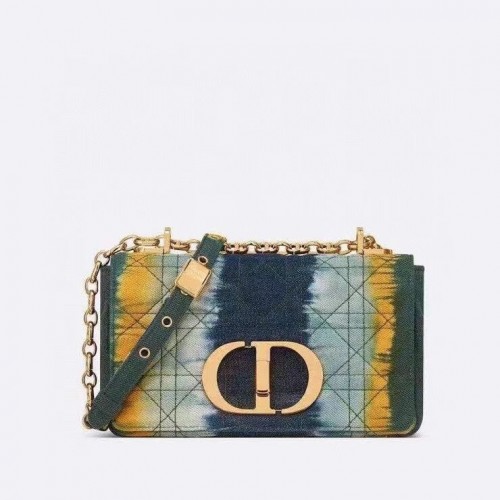 SMALL DIOR CARO BAG Embroidered Denim M9241  blue