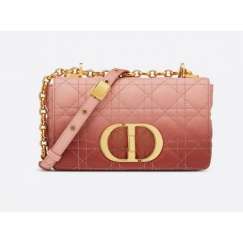 SMALL DIOR CARO BAG Pink Gradient Cannage Lambskin M9241