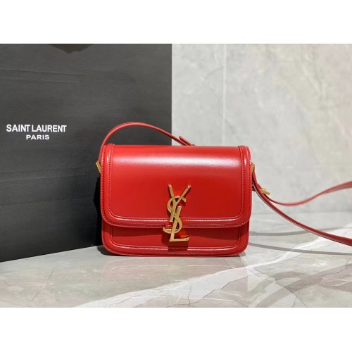 SOLFERINO SMALL SATCHEL IN BOX SAINT LAURENT LEATHER 63430 red